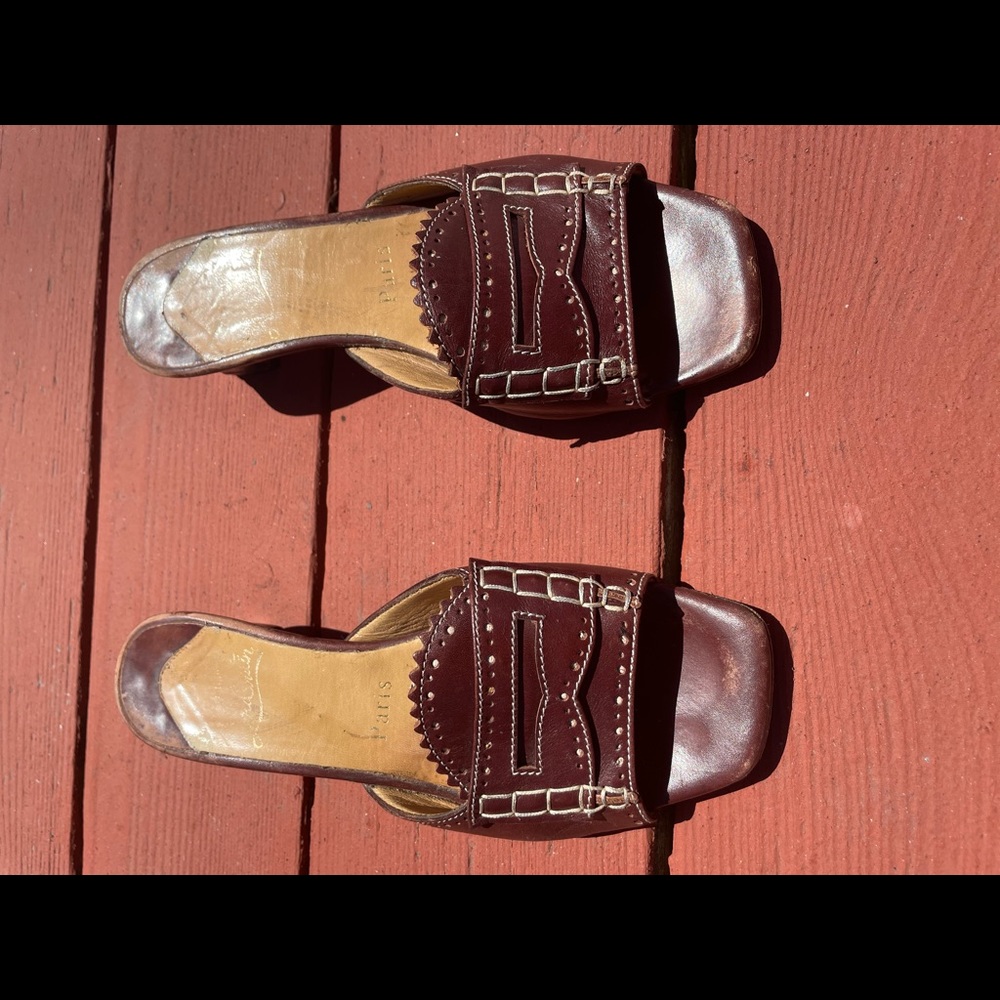 Christian Louboutin slip on mule sandal